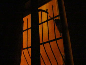 Shadow of window on building at night