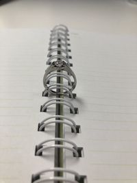 Close-up of spiral notebook