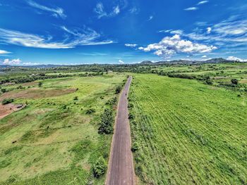 Scenic view of land against sky