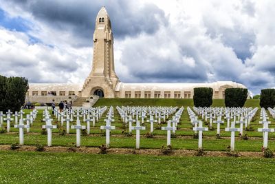 View of cemetery against sky