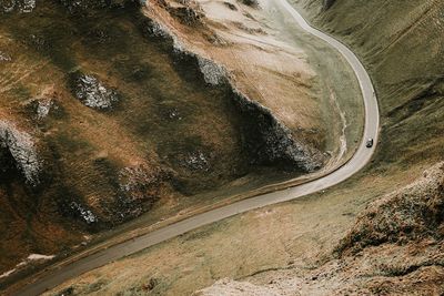 High angle view of road on mountain