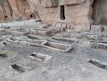 High angle view of old ruins