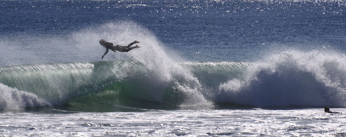 Water splashing in sea