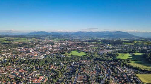 High angle view of townscape against sky
