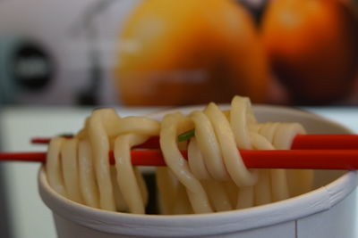 Close-up of vegetables in bowl on table