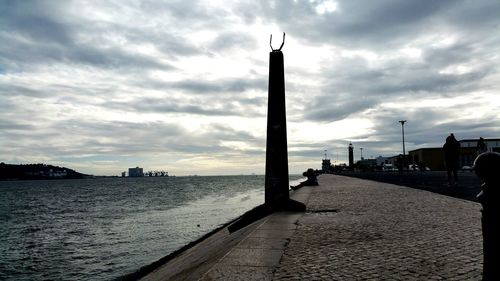 View of sea against cloudy sky