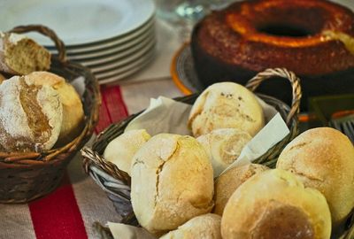 Close-up of bread on table