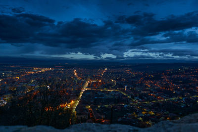 A view over the city deva at night