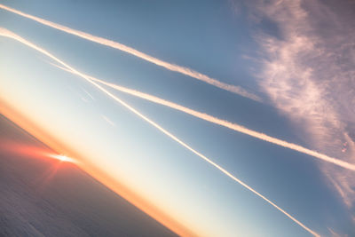 Low angle view of sky at sunset