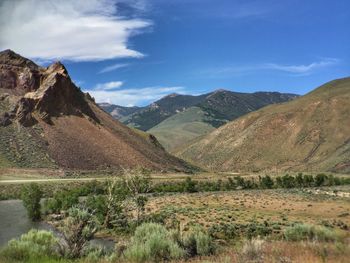 Scenic view of mountains against sky