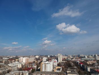 High angle view of townscape against sky