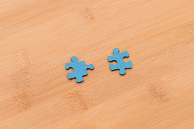 High angle view of toys on table