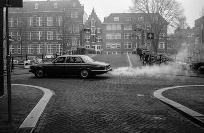 Cars on street in city