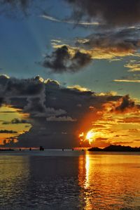 Scenic view of sunset over sea