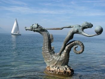 View of boats in water