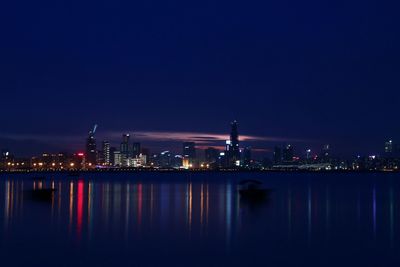 Illuminated city at night