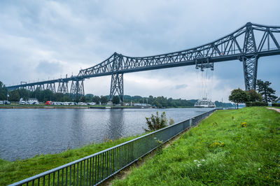 Bridge over river against sky