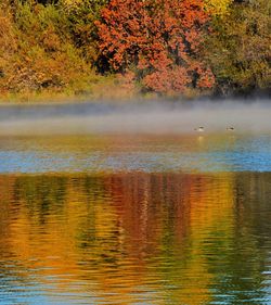 Scenic view of lake during autumn