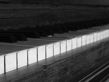 Close-up of piano keys