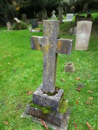 Close-up of cemetery