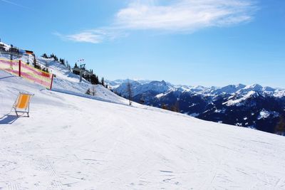 Snow covered mountain against sky