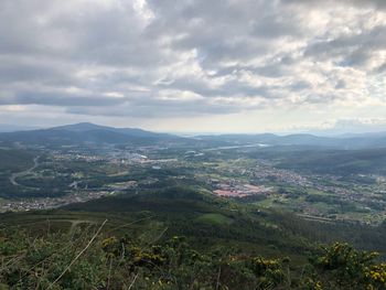 High angle view of landscape against sky
