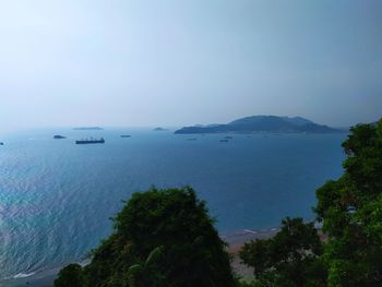 High angle view of sea against sky