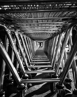 Infinity tunnel in centre of shopping trolleys 