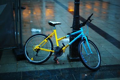 Bicycle parked on footpath