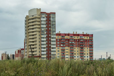 Low angle view of buildings against sky