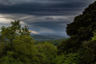 Scenic view of landscape against cloudy sky