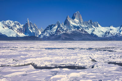 A composite photo mount fitz roy and drift ice