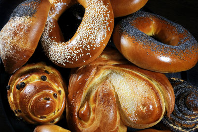 Close-up of donuts