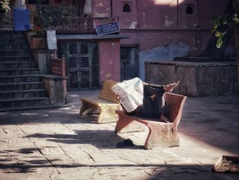 View of a horse in a building