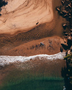 High angle view of beach