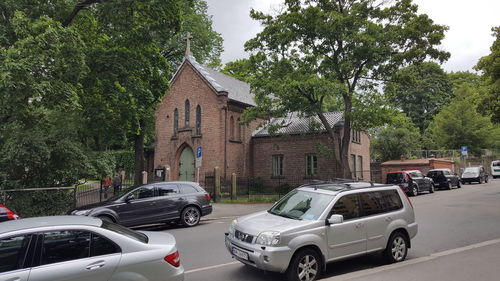 Cars parked on street