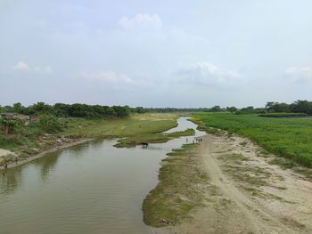 Scenic view of river against sky