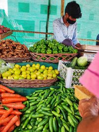 Vegetables for sale at market stall