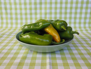 Close-up of bell peppers on table