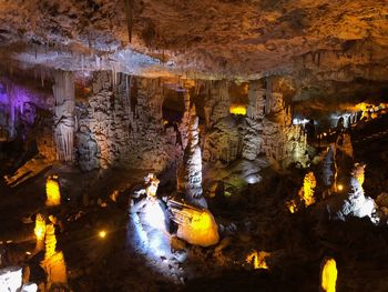 Aerial view of illuminated cave
