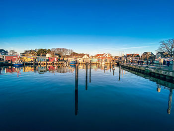 Reflection of buildings in water