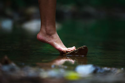 Low section of man in water