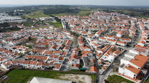 High angle view of cityscape