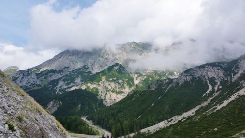 Panoramic view of mountains against sky