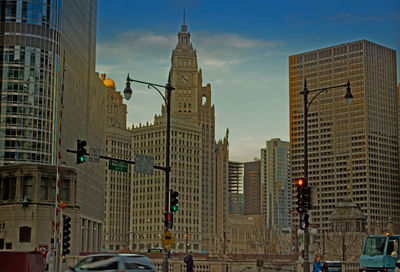 Modern buildings in city against sky