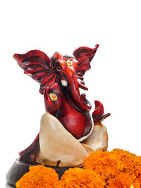 Low angle view of statue against sky