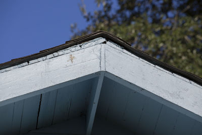 Low angle view of building against blue sky