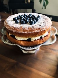 Close-up of cake on table