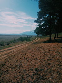 Scenic view of landscape against cloudy sky