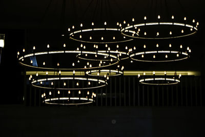 Illuminated lights at night